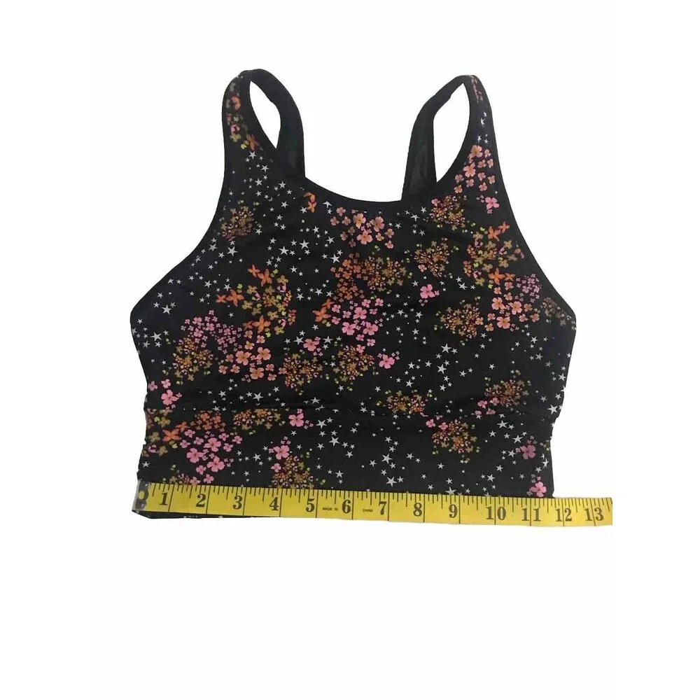 Victoria Sport Black Floral Tan/k Bra Size XS/XP